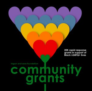 Tegan and Sara Foundation rapid response community grants for Black LGBTQ+ lives