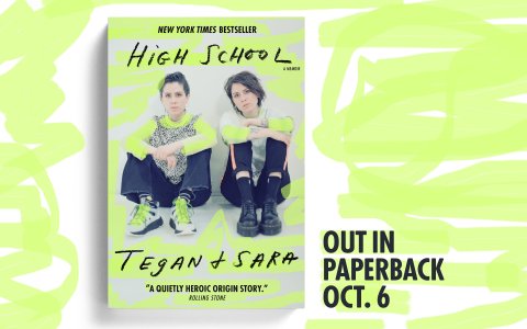 Tegan and Sara's "High School" paperback cover, out on October 6.