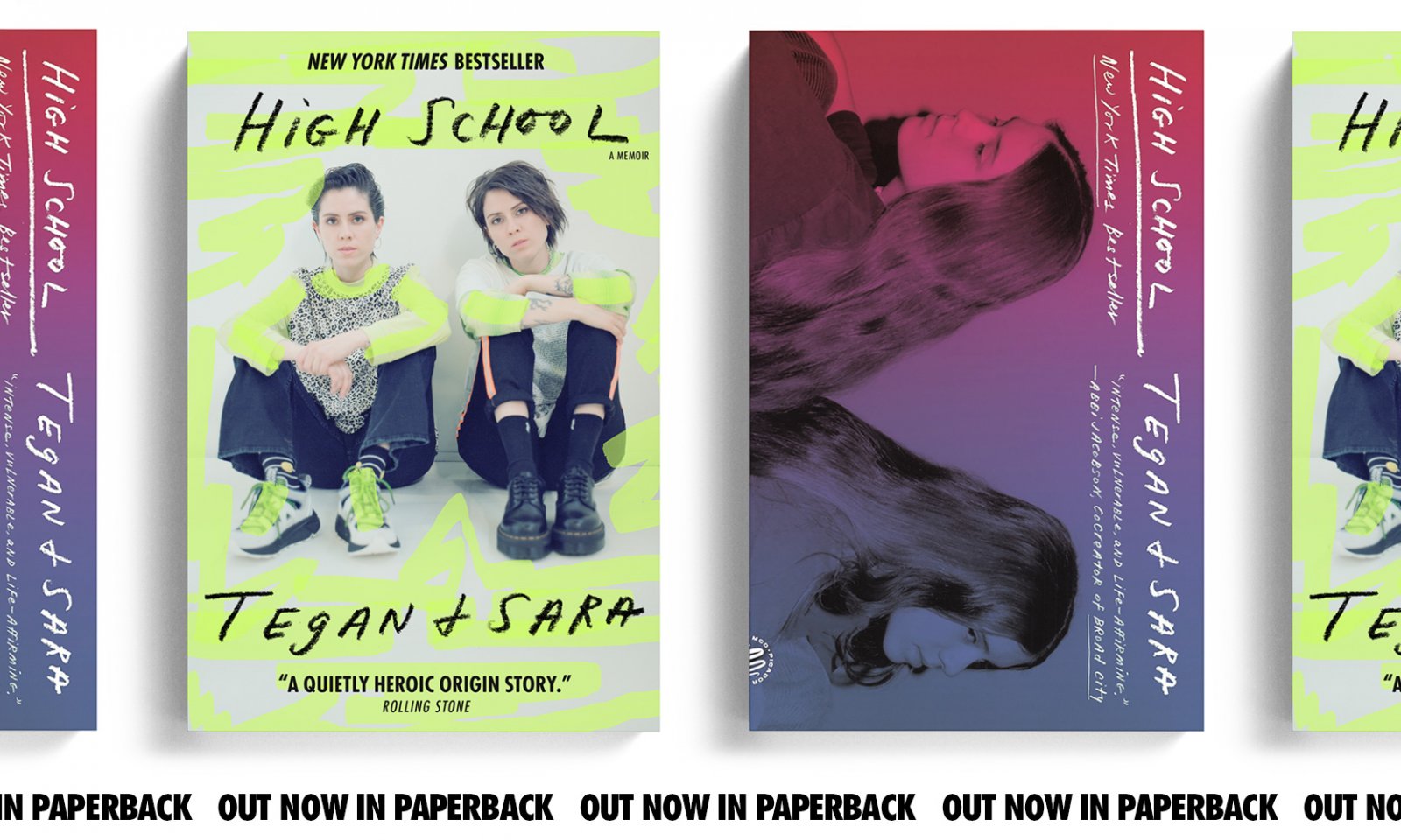 UK and US covers of Tegan and Sara's "High School" book, out now in paperback